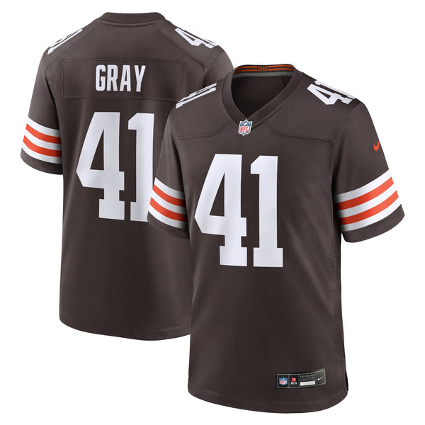 Cleveland Browns Eric Gray Nike Brown Team Game Jersey