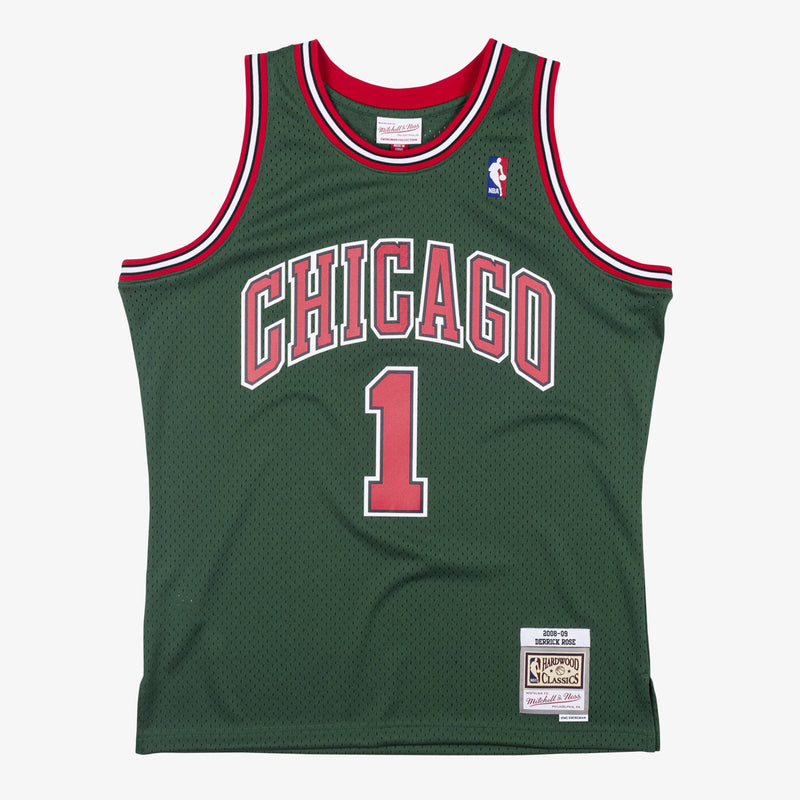 Chicago Bulls Mitchell & Ness Go-Green Swingman Jersey Derrick Rose 2008-09