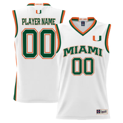 Miami Hurricanes GameDay Greats NIL Pick-A-Player Lightweight Basketball Jersey - White