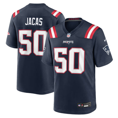 New England Patriots Gabe Jacas Nike Navy Team Game Jersey