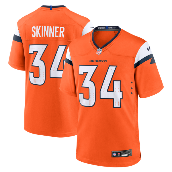 Denver Broncos JL Skinner Nike Orange Team Game Jersey
