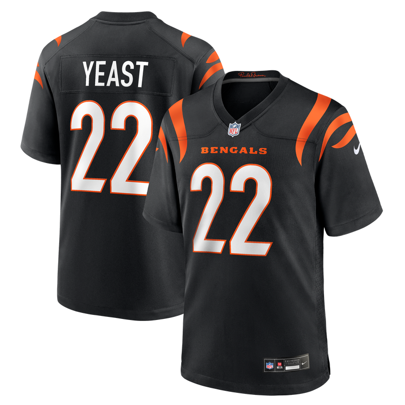 Cincinnati Bengals Russ Yeast Nike Black Team Game Jersey