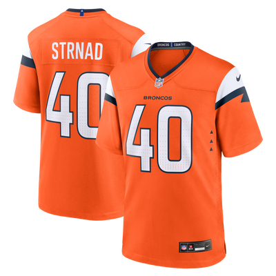 Denver Broncos Justin Strnad Nike Orange Team Game Jersey