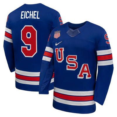 USA Hockey Jack Eichel Nike Royal 2026 Home Replica Jersey