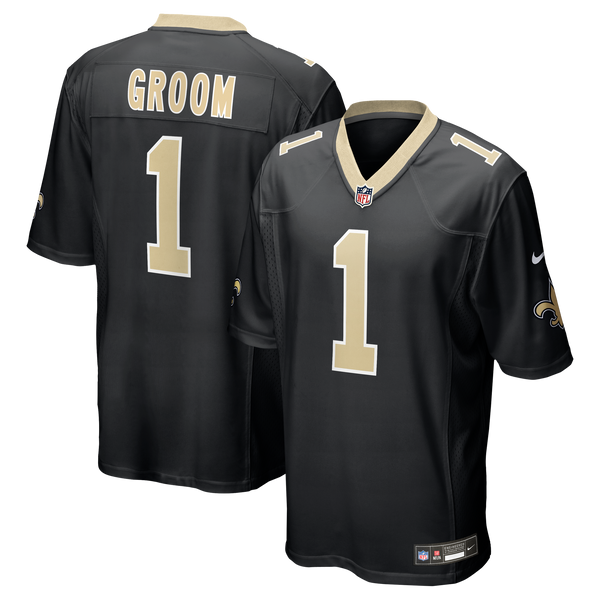 New Orleans Saints Number 1 Groom Nike Black Game Jersey