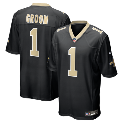 New Orleans Saints Number 1 Groom Nike Black Game Jersey