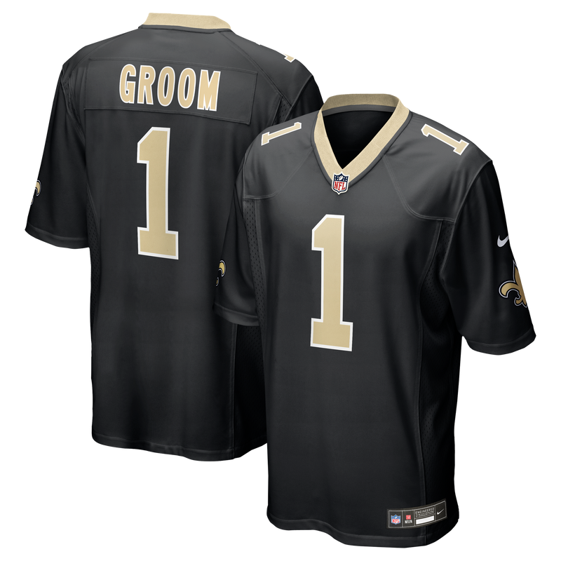 New Orleans Saints Number 1 Groom Nike Black Game Jersey