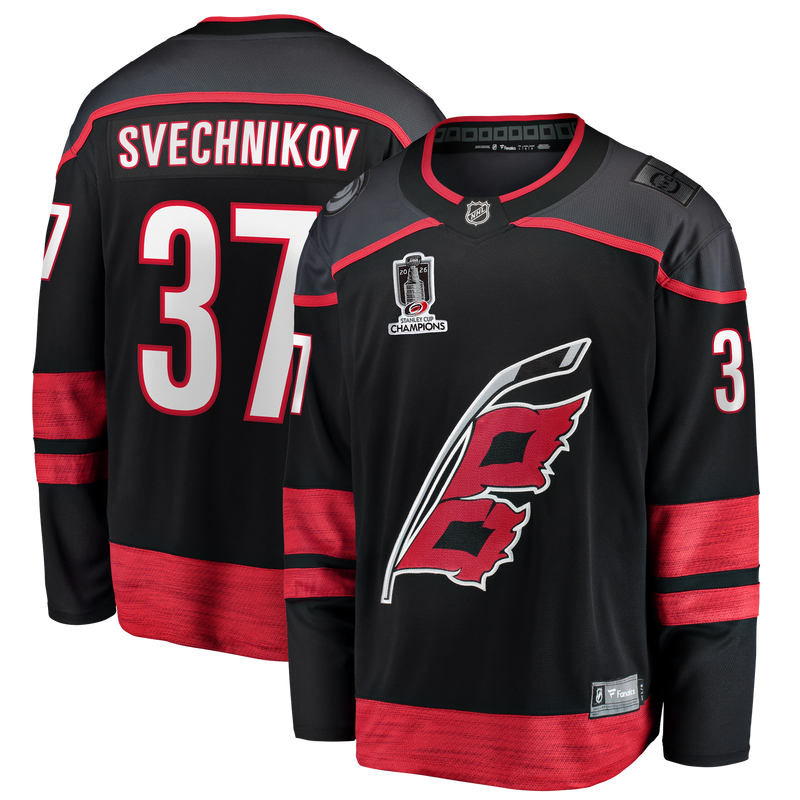 Carolina Hurricanes Andrei Svechnikov Fanatics Black 2026 Stanley Cup Champions Home Breakaway Jersey