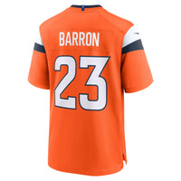 Denver Broncos Jahdae Barron Nike Orange Game Player Jersey