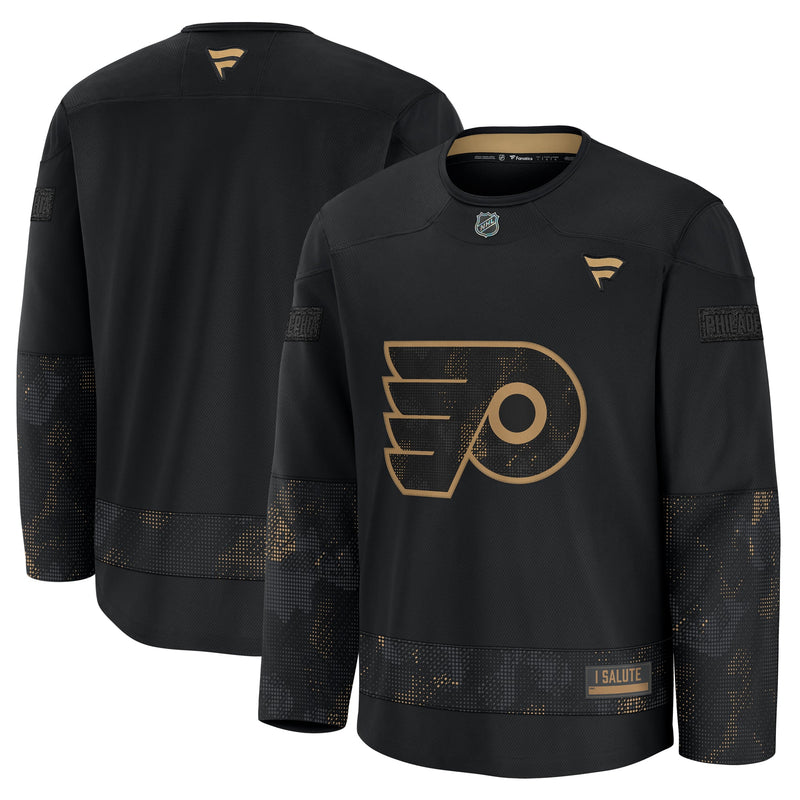 Philadelphia Flyers Fanatics Black 2024 Military Appreciation Practice Jersey