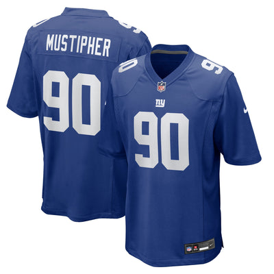 New York Giants PJ Mustipher Nike Royal Team Game Jersey