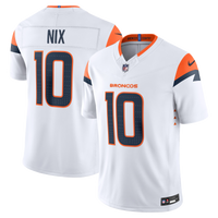 Denver Broncos Bo Nix Nike White Vapor F.U.S.E. Printed Limited Jersey