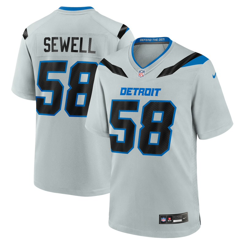 Detroit Lions Penei Sewell Nike Silver 2026 Rivalries Collection Game Jersey