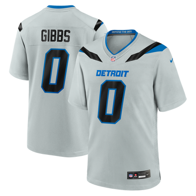 Detroit Lions Jahmyr Gibbs Nike Silver 2026 Rivalries Collection Game Jersey