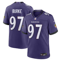 Baltimore Ravens Ethan Burke Nike Purple Team Game Jersey