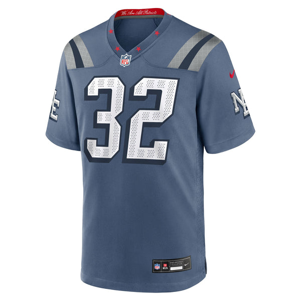 New England Patriots TreVeyon Henderson Nike Blue Rivalries Collection Game Jersey