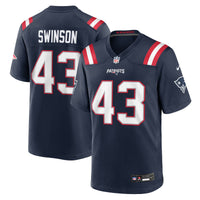 New England Patriots Bradyn Swinson Nike Navy Team Game Jersey