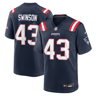 New England Patriots Bradyn Swinson Nike Navy Team Game Jersey