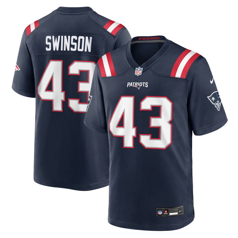 New England Patriots Bradyn Swinson Nike Navy Team Game Jersey