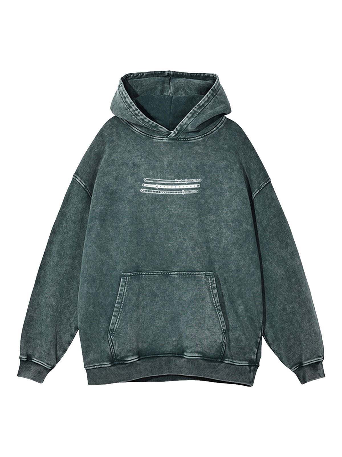 Washed green hoodie with Roronoa Zoro One Piece Nothing Happened graphic – photo 2