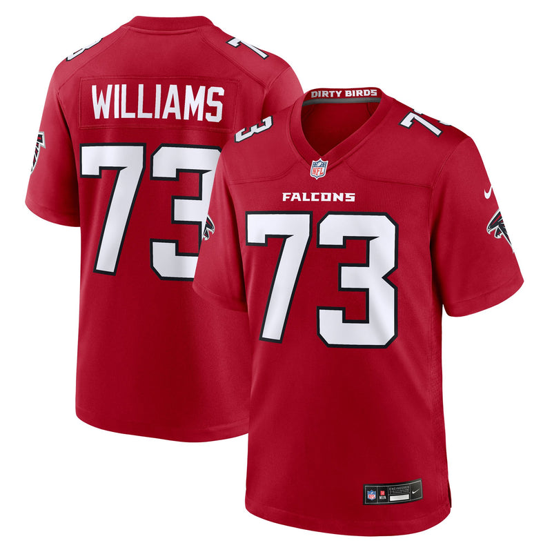 Atlanta Falcons Cameron Williams Nike Red Team Game Jersey