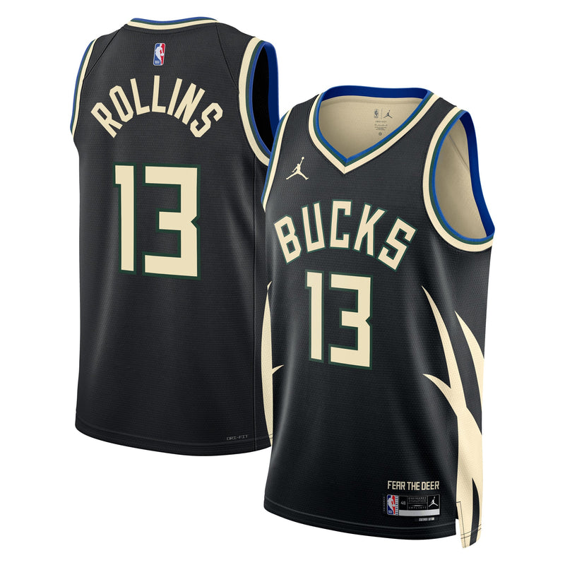 Milwaukee Bucks Jordan Brand Statement Edition Swingman Jersey - Hunter Green - Ryan Rollins -