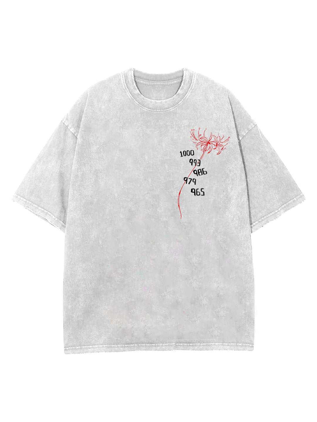 Washed white t-shirt with Ken Kaneki Tokyo Ghoul One Eyed Patch graphic – photo 2