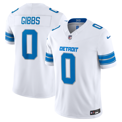Detroit Lions Jahmyr Gibbs Nike White Vapor F.U.S.E. Printed Limited Jersey