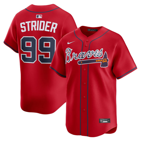 Atlanta Braves Spencer Strider Nike Red Alternate Limited Player Jersey