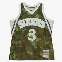 Philadelphia 76ers Mitchell & Ness Allen Iverson 1996 Ghost Camo Swingman Jersey - Green