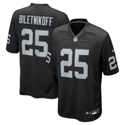 Las Vegas Raiders Fred Biletnikoff Nike Black Game Retired Player Jersey