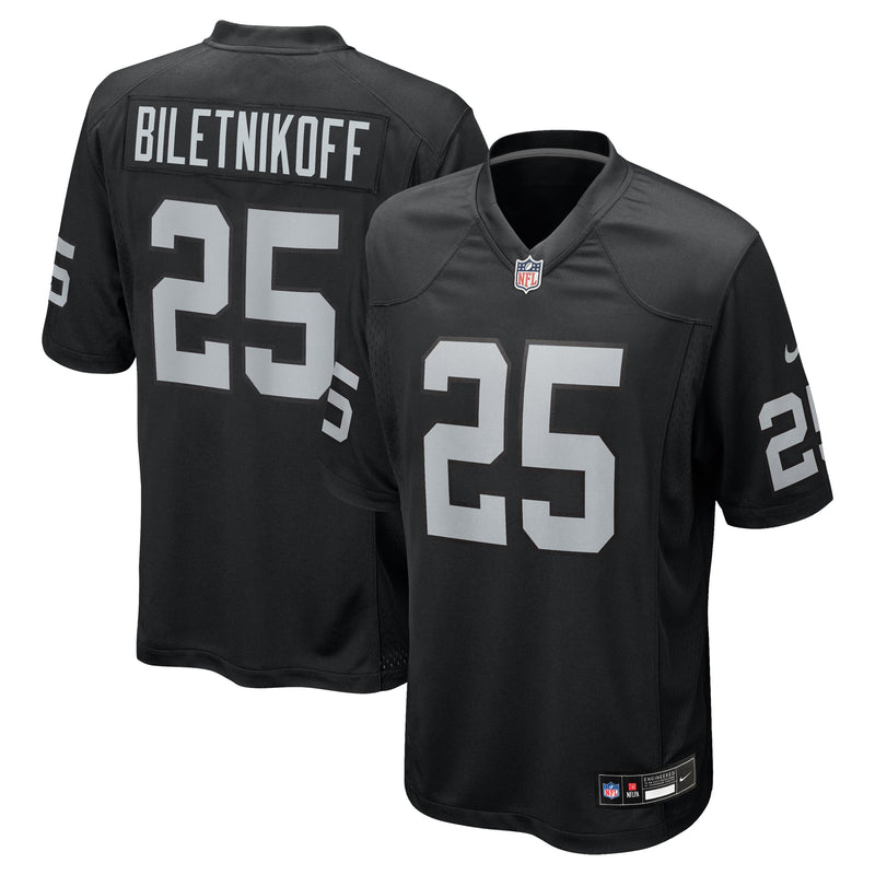 Las Vegas Raiders Fred Biletnikoff Nike Black Game Retired Player Jersey