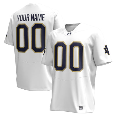 Notre Dame Fighting Irish Under Armour Replica Custom Football Jersey - White
