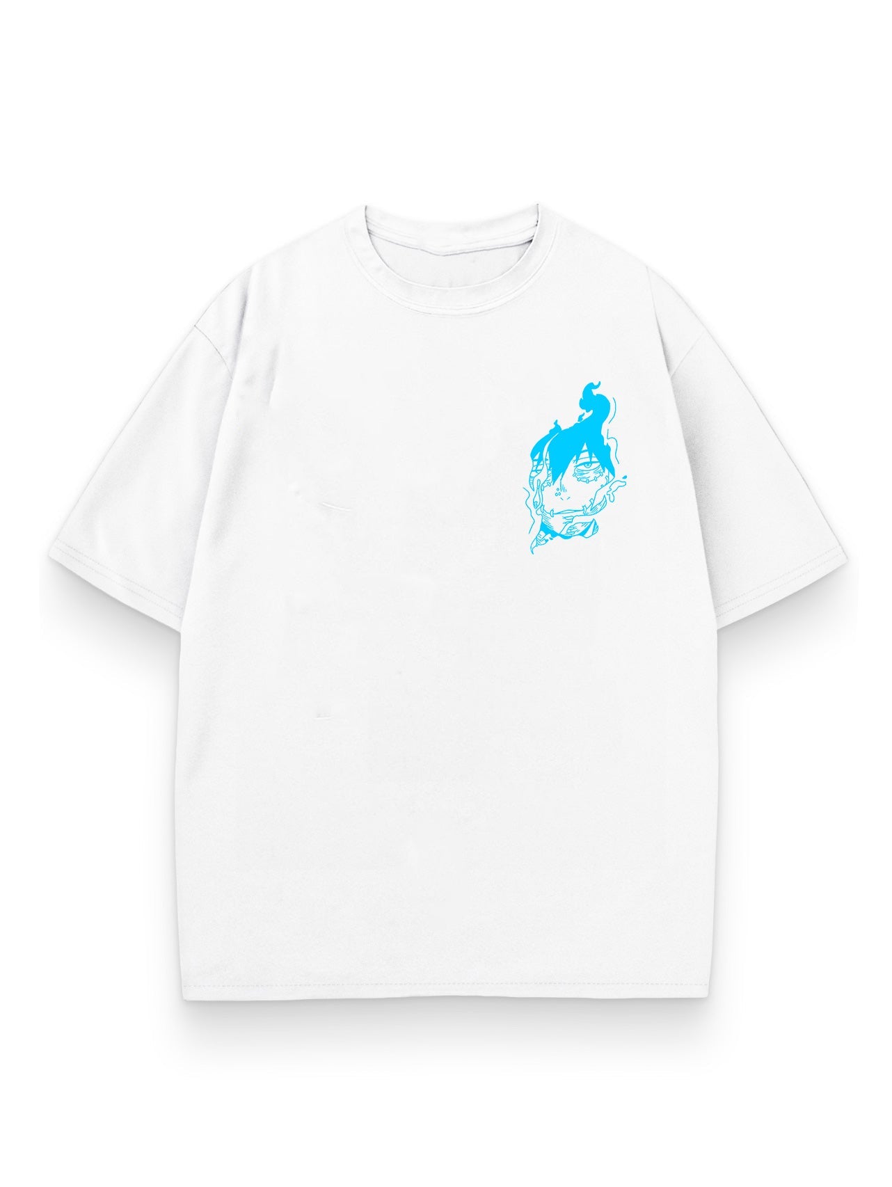 White t-shirt with Kai Chisaki My Hero Academia Blue Flame graphic – photo 2