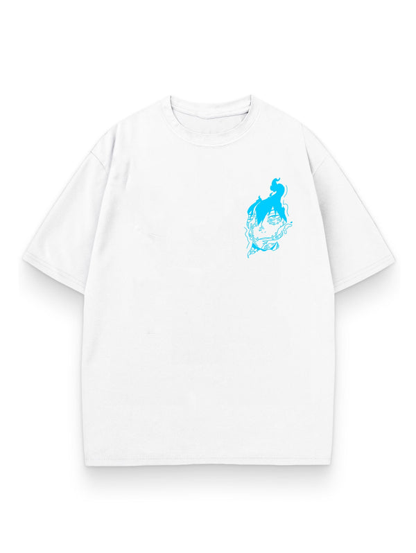 White t-shirt with Kai Chisaki My Hero Academia Blue Flame graphic – photo 2