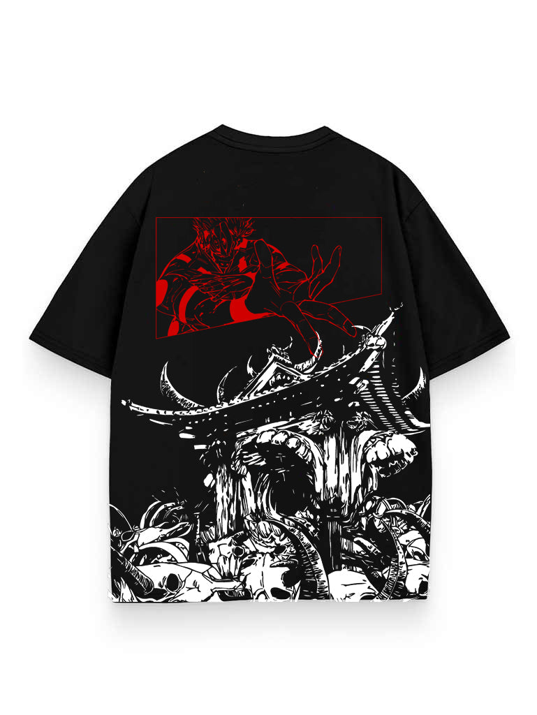 Black t-shirt with Ryomen Sukuna Jujutsu Kaisen King of All Curses graphic – photo 1