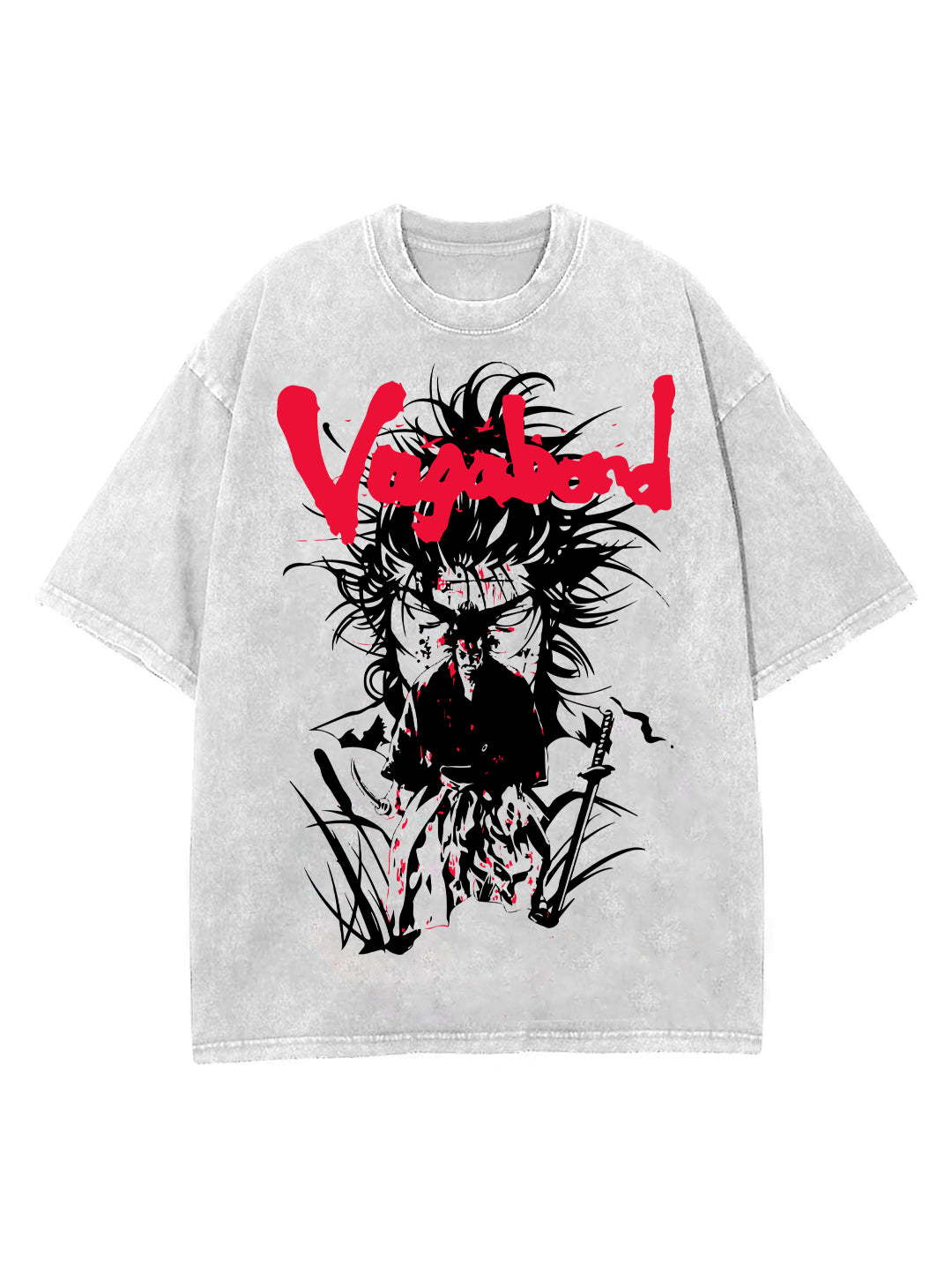 White t-shirt with Musashi Miyamoto Vagabond Samurai graphic – photo 1