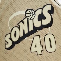 Seattle Supersonics Mitchell & Ness Shawn Kemp 1995 Swingman Jersey - Khaki