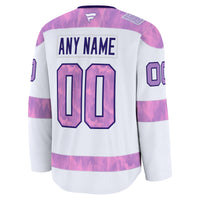 Montreal Canadiens Fanatics White 2024 Hockey Fights Cancer Custom Practice Jersey