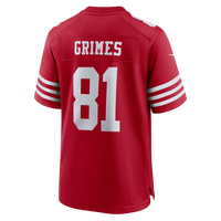 San Francisco 49ers Wesley Grimes Nike Scarlet Team Game Jersey