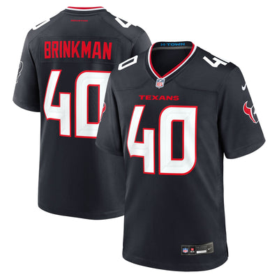 Houston Texans Austin Brinkman Nike Navy Team Game Jersey