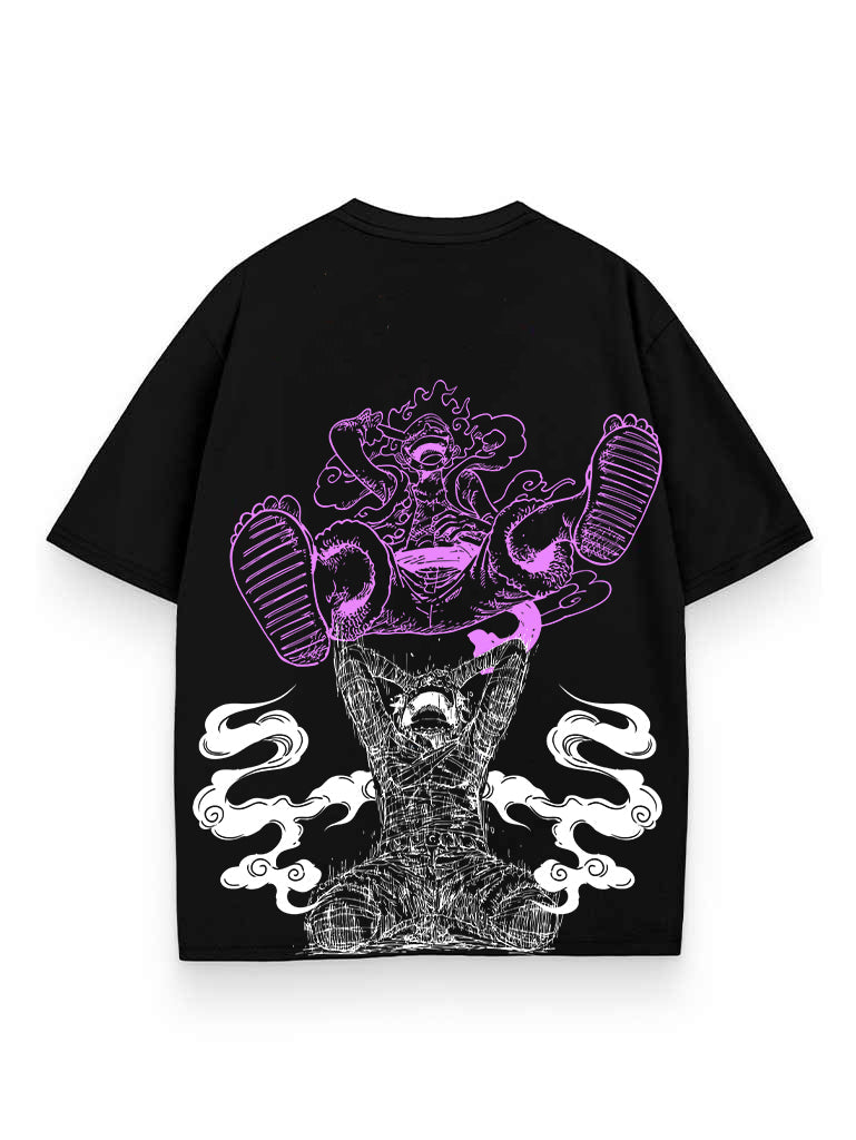 Black t-shirt with Monkey D. Luffy One Piece Unshaken King graphic – photo 1