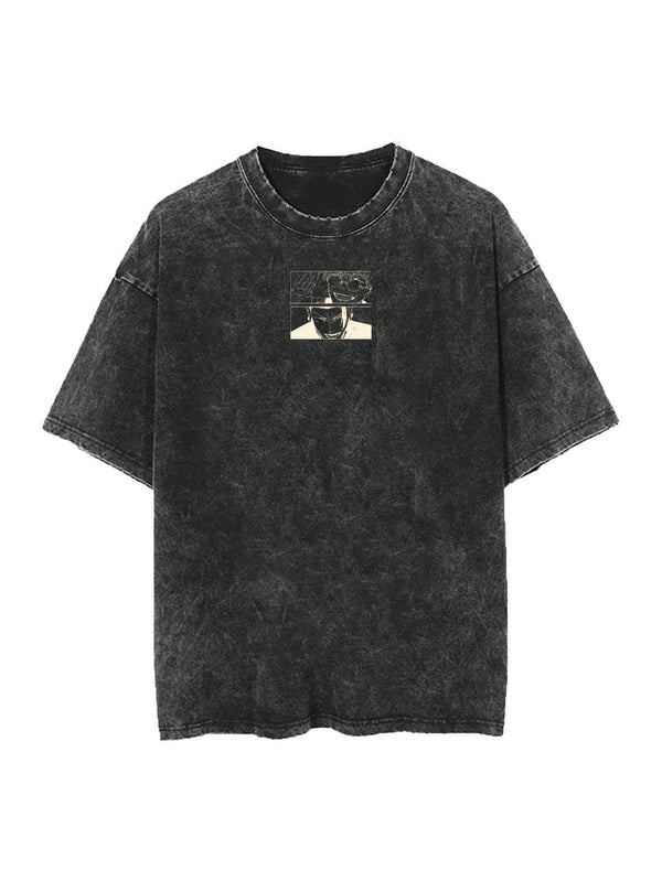 Washed black t-shirt with Gojo Satoru & Geto Suguru Jujutsu Kaisen The Strongest & the Fallen graphic – photo 2