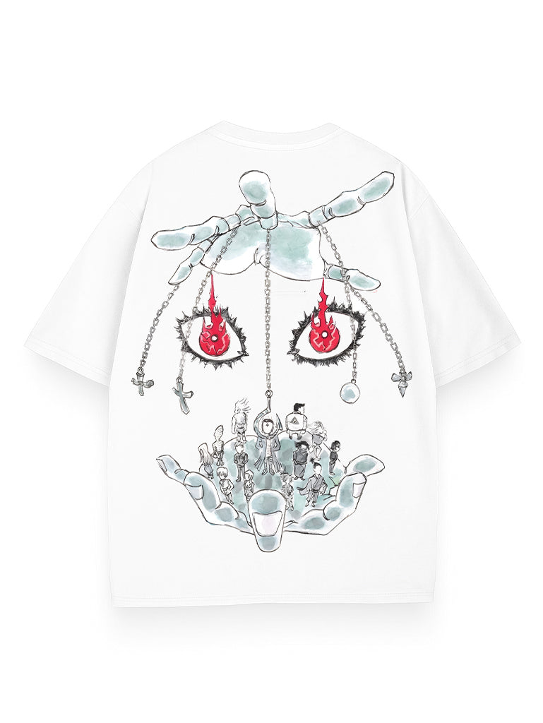 White t-shirt with Kento Nanami Jujutsu Kaisen Scarlet Chains graphic – photo 1