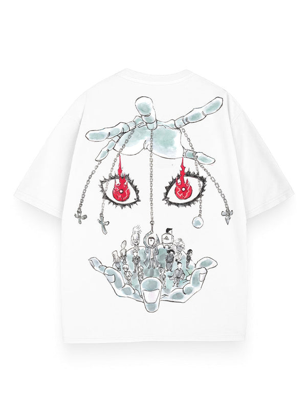 White t-shirt with Kento Nanami Jujutsu Kaisen Scarlet Chains graphic – photo 1