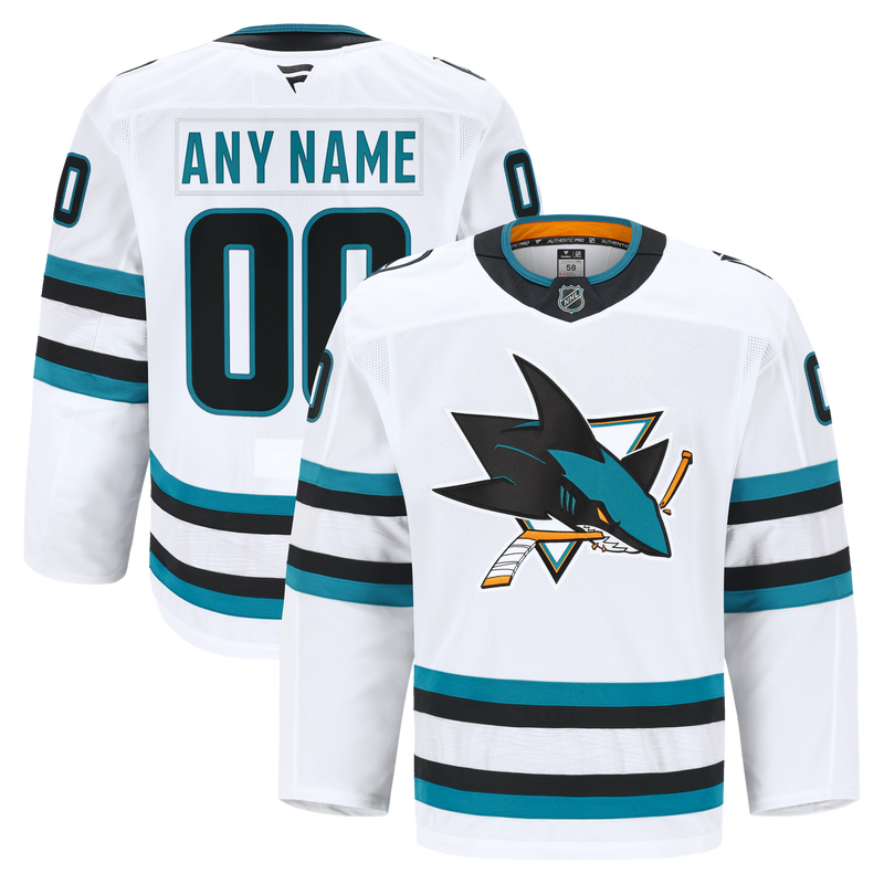 San Jose Sharks Fanatics White Away Authentic Pro Custom Jersey