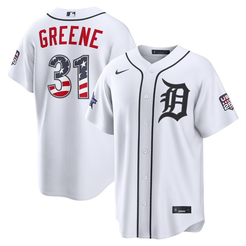 2026 All-Star Edition Stars & Stripes Detroit Tigers Riley Greene Nike White Stadium Jersey