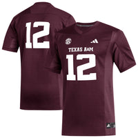 #12 Texas A&M Aggies adidas Replica Football Jersey - Maroon