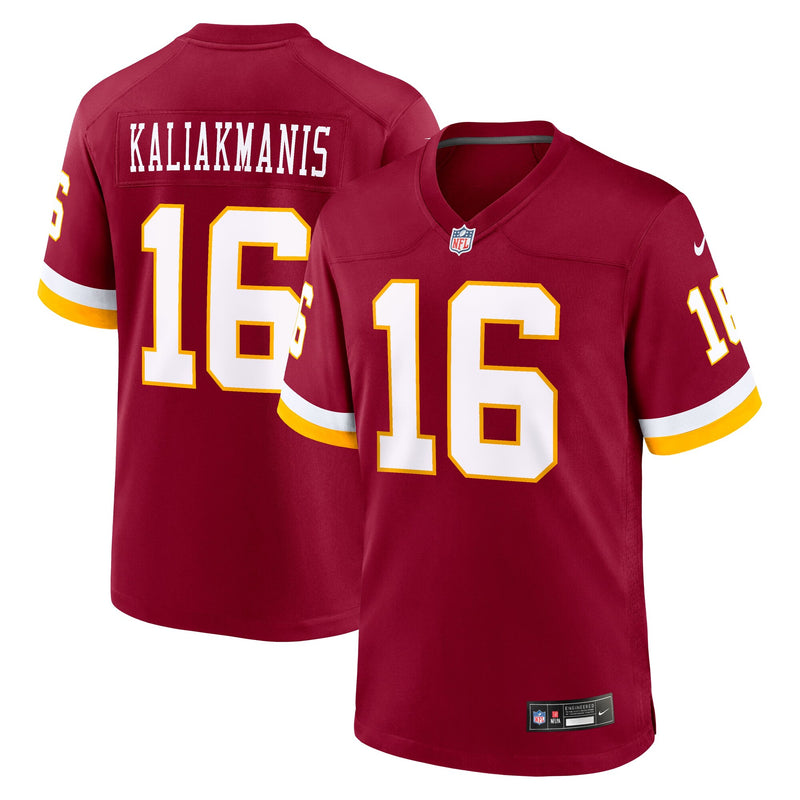 Washington Commanders Athan Kaliakmanis Burgundy jersey – view 1
