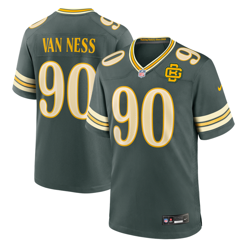 Green Bay Packers Lukas Van Ness Nike Green 2026 Rivalries Collection Game Jersey